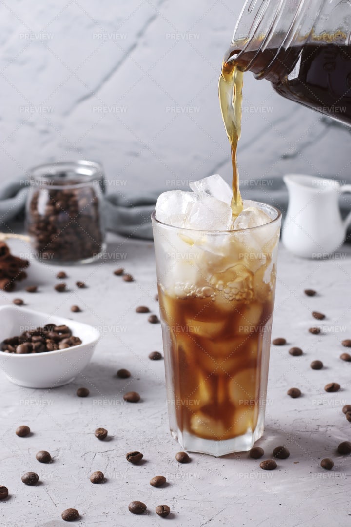 Pouring Cold Coffee: Stock Photos