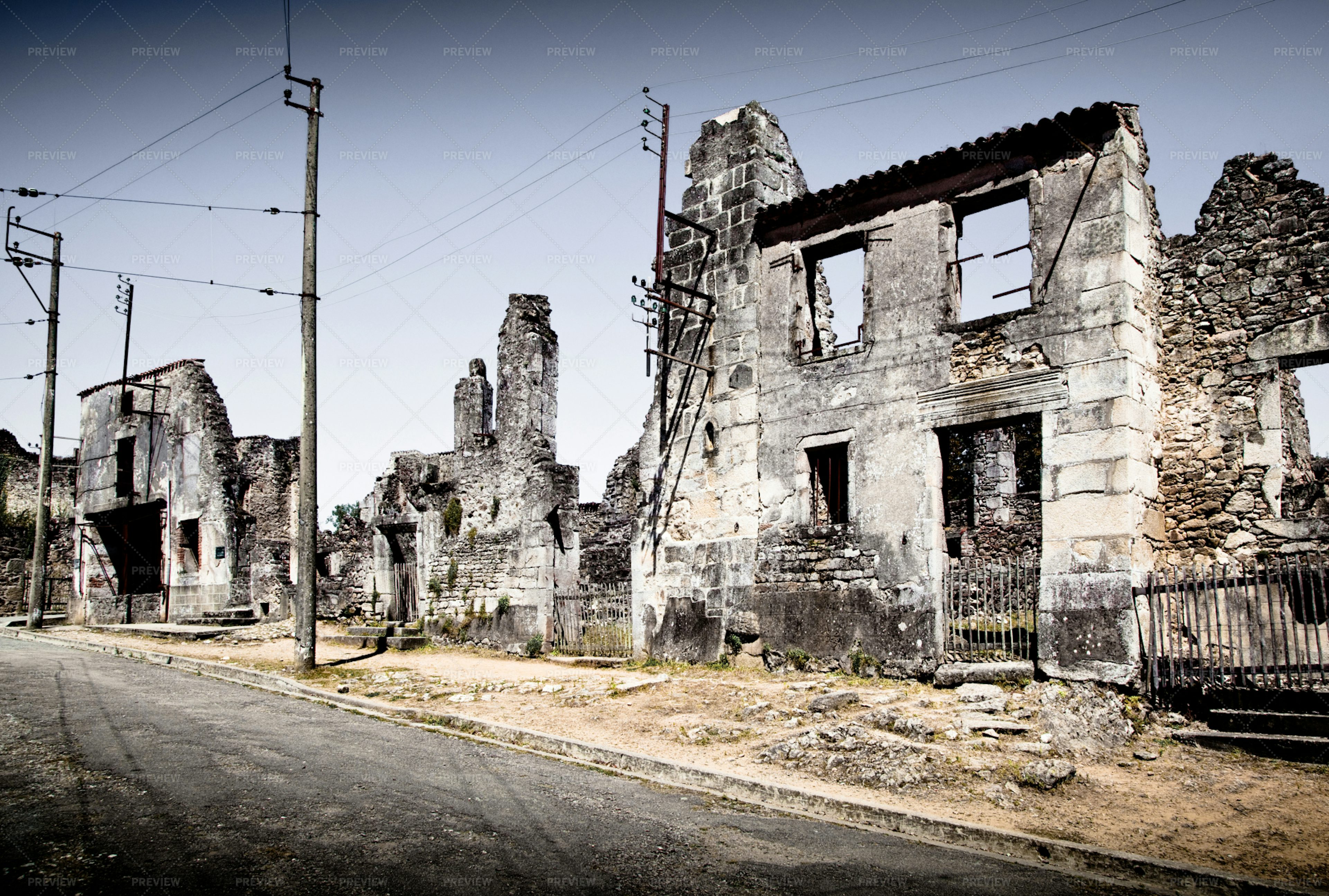 Houses Destroyed By Bombardment Stock Photos Motion Array