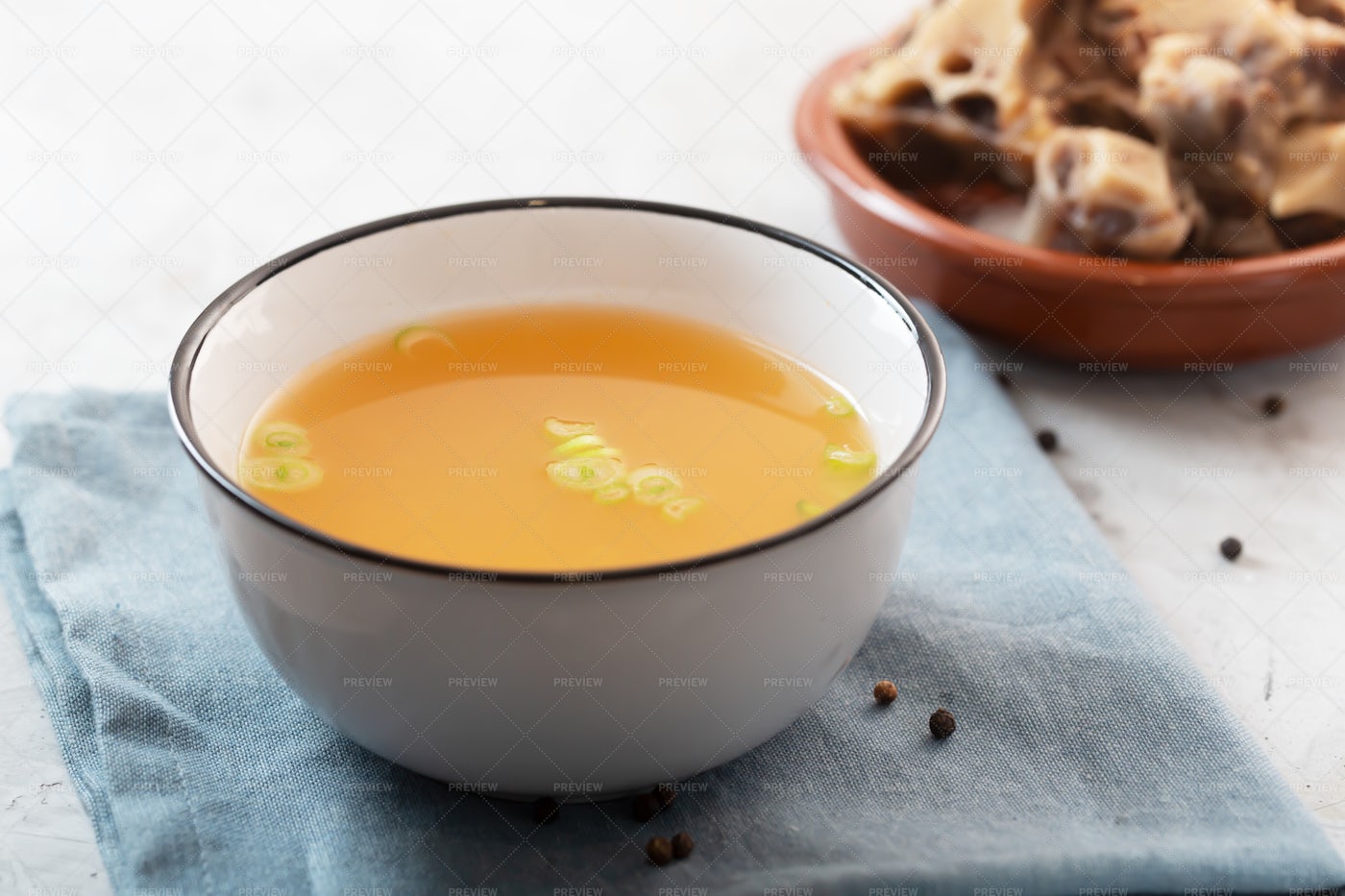 A Bowl Of Beef Broth: Stock Photos