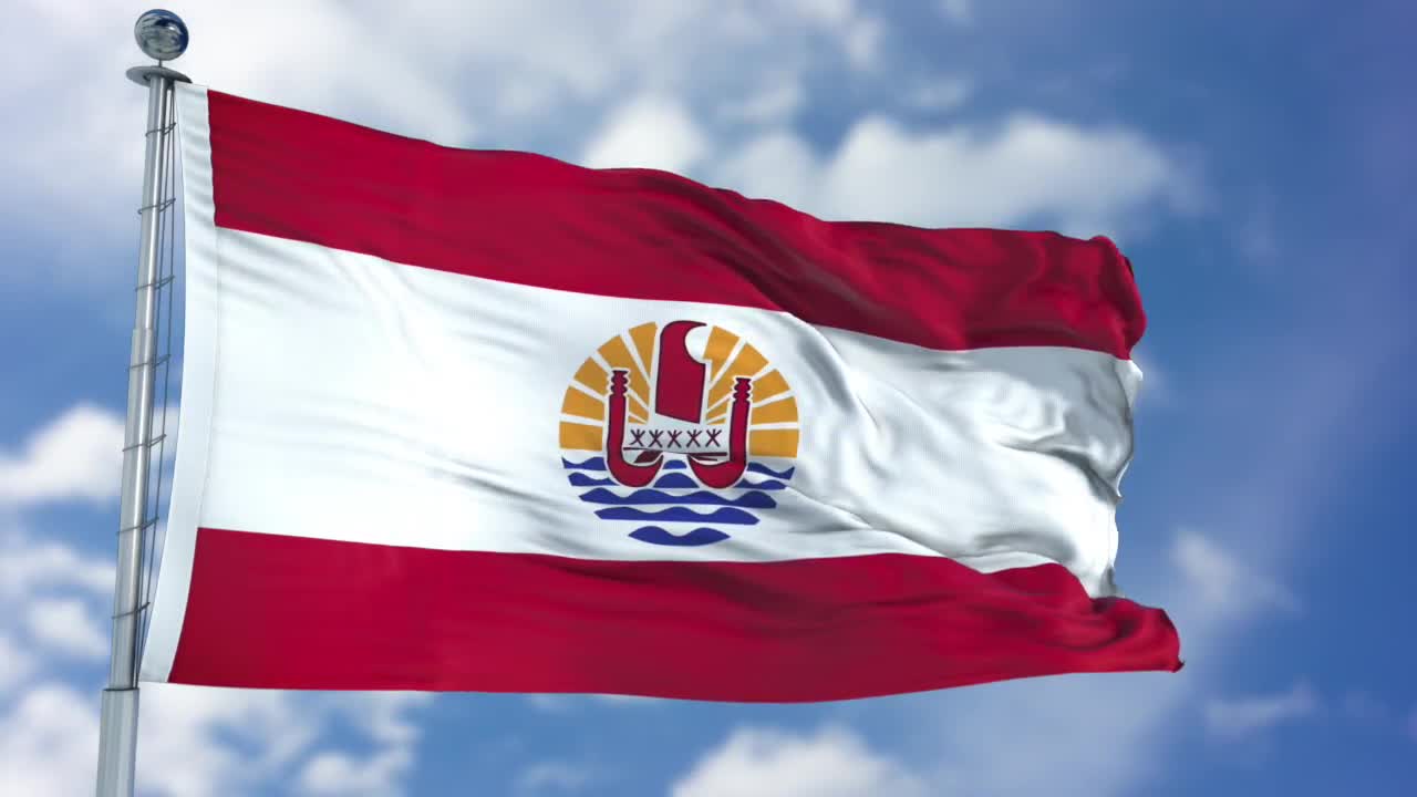French Polynesia Flag Animation Stock Motion Graphics Motion Array