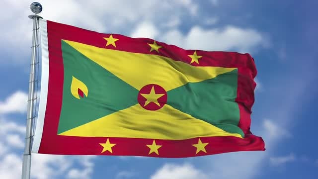 Grenada Flag Animation: Stock Motion Graphics