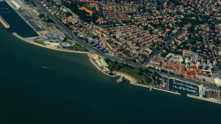 Aerial View Of The Downtown Of Lisbon, Portugal: Stock Video