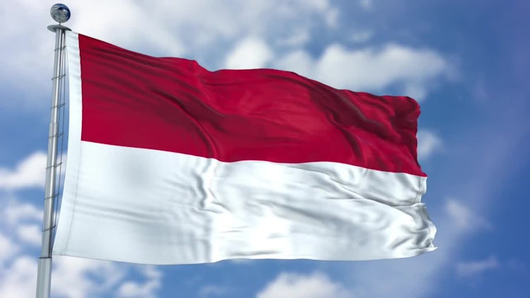  Indonesia Flag Animation Stock Motion Graphics Motion 