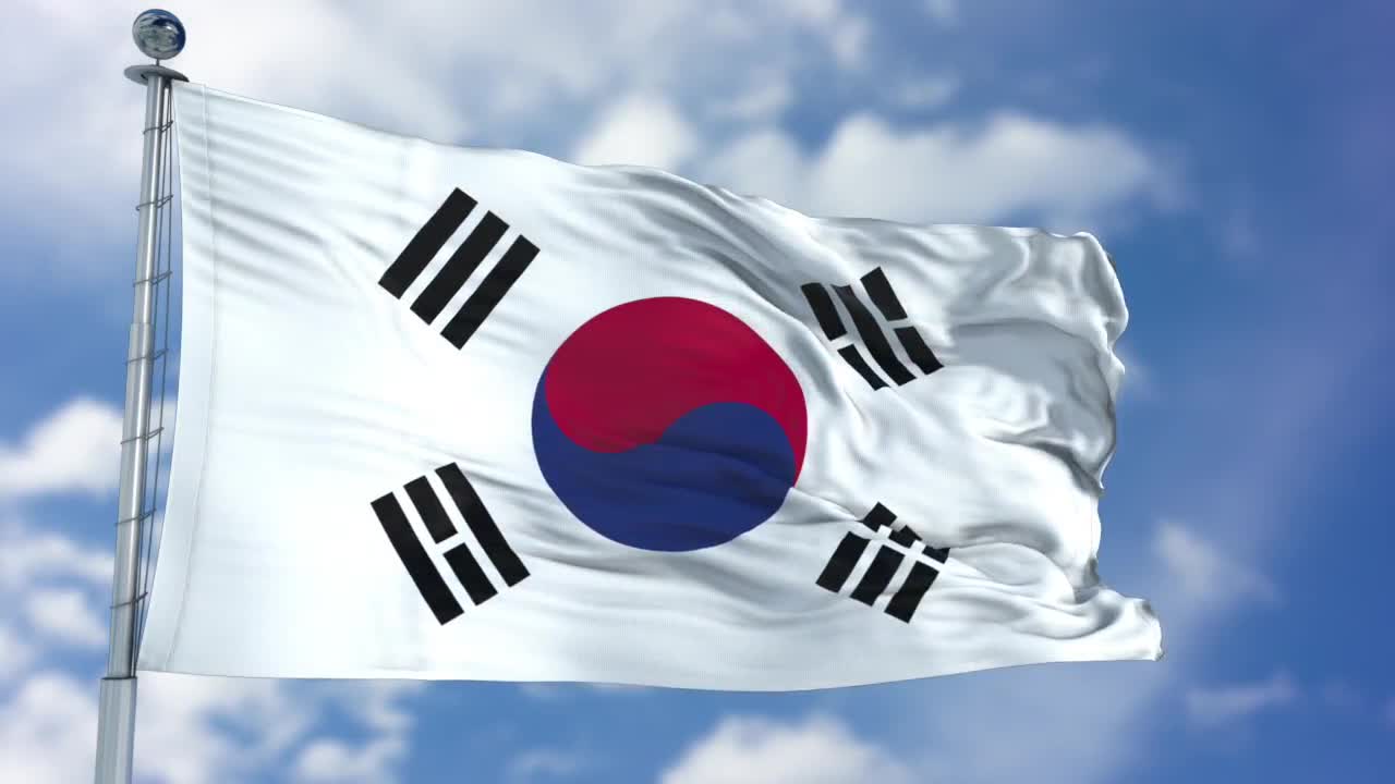 South Korea Flag Animation Stock Motion Graphics South Korea Flag Animation Stock Motion Graphics
