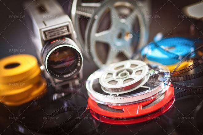 8mm Movie Reels Connected with Film in Color Effect Stock Image - Image of  reels, connection: 48362169
