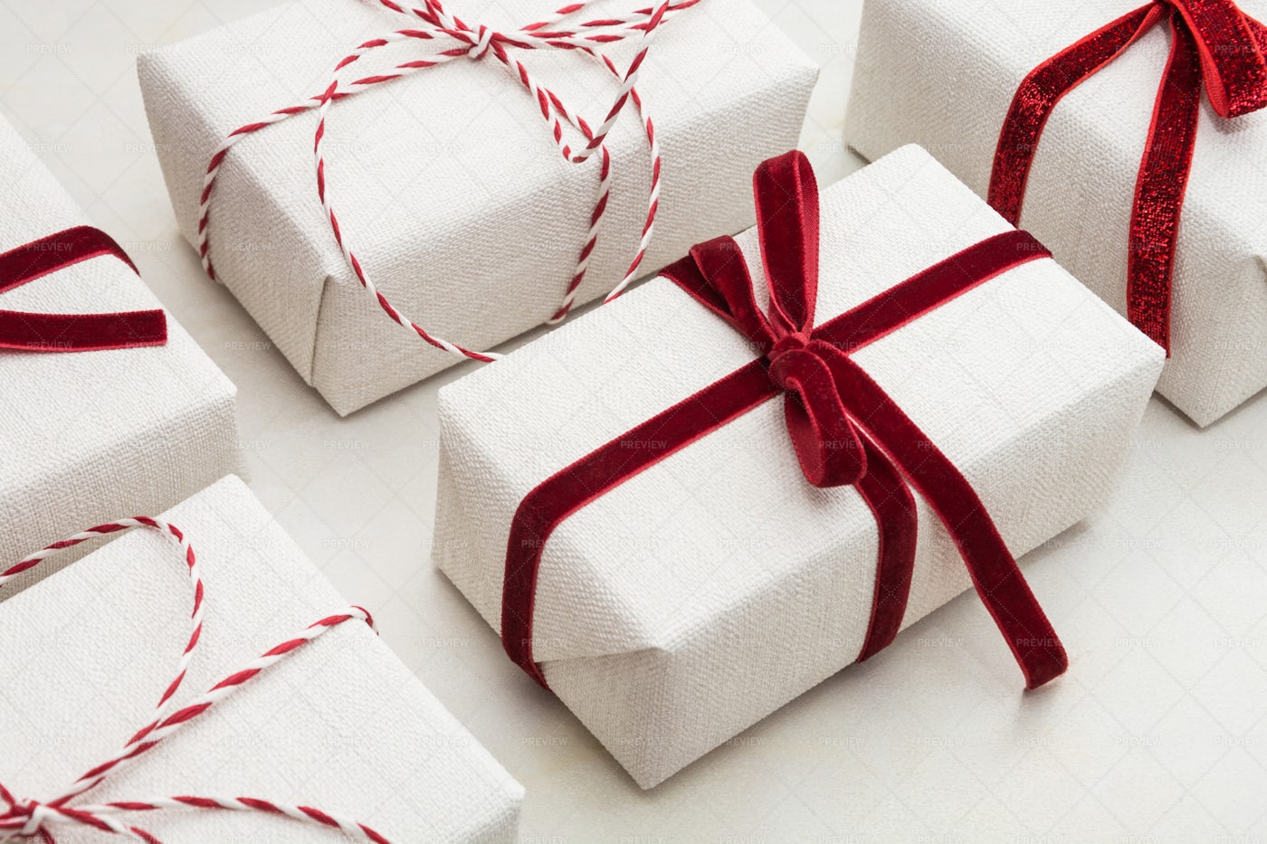 White Christmas Gifts: Stock Photos