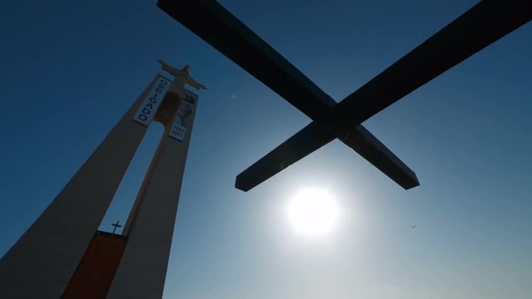 POV Shot Of Cristo Rei : Stock Video
