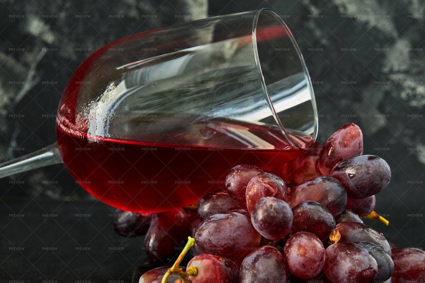Glass Of Wine With Grapes: Stock Photos