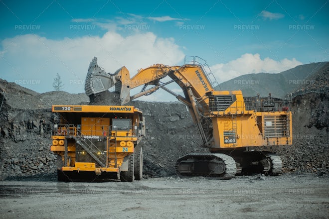 A Quarry Excavator - Stock Photos