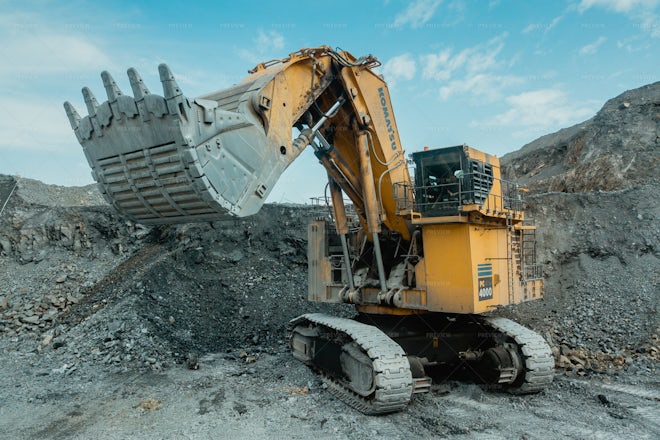 Walking Excavator in a Clay Quarry Stock Image - Image of july, mining:  205843417