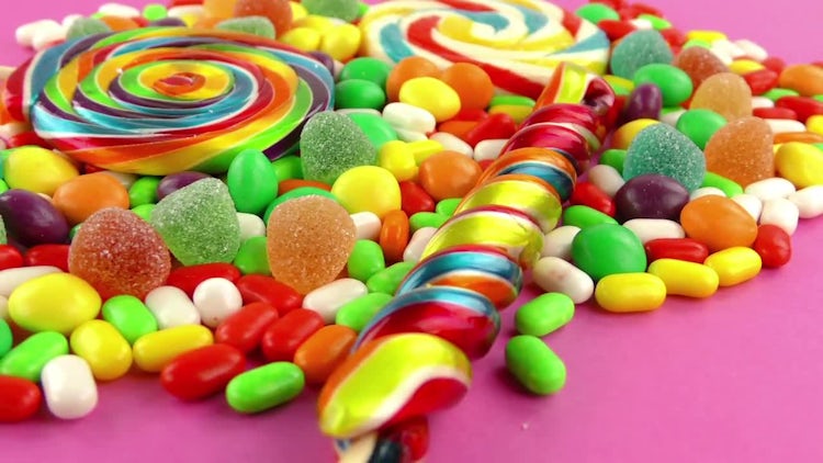 Delicious Lollies And Sugar Candies Stock Video Motion 