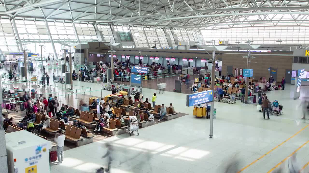 Airport Passengers, Incheon, South Korea - Stock Video | Motion Array