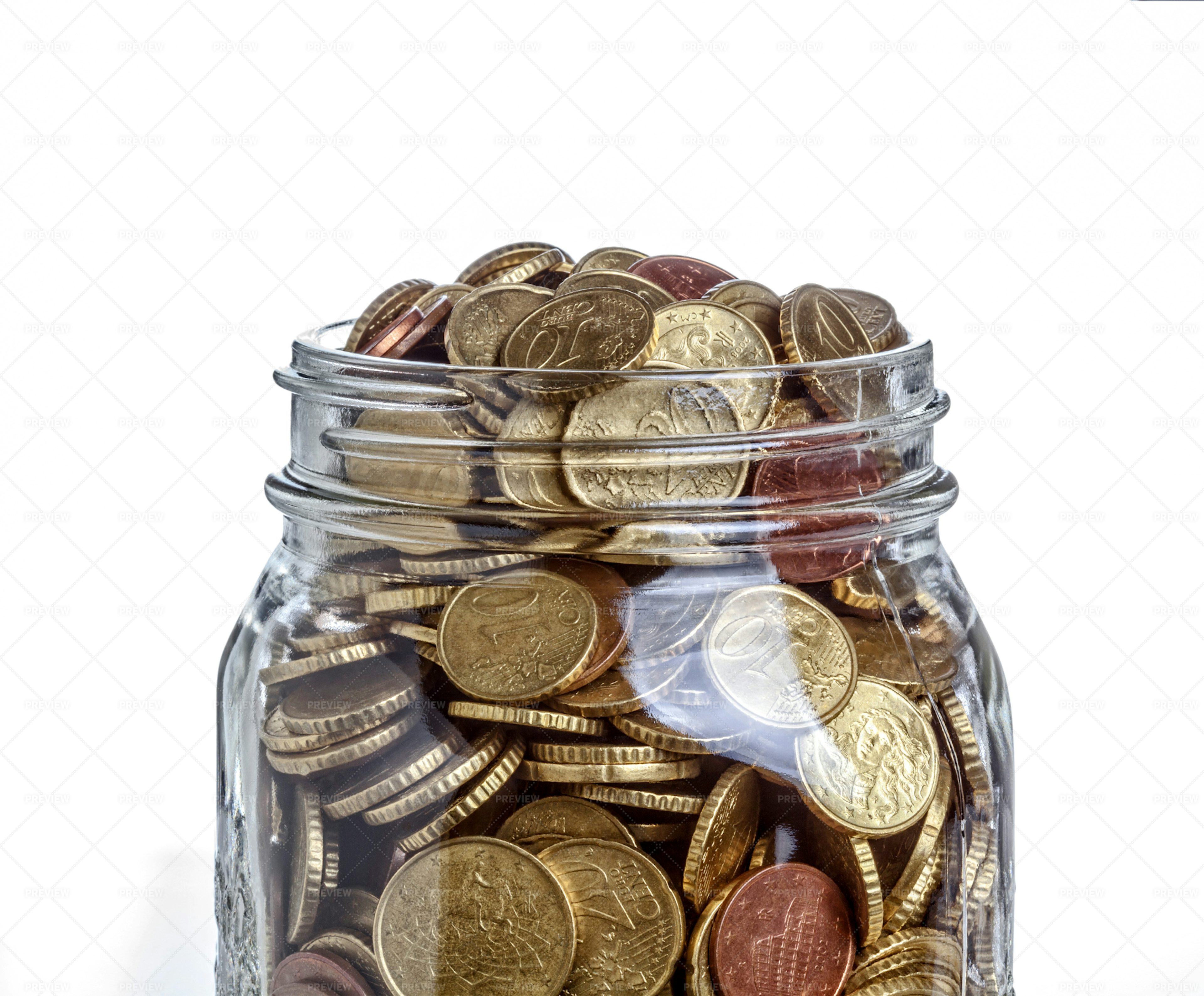 Glass Jar With Coins - Stock Photos | Motion Array