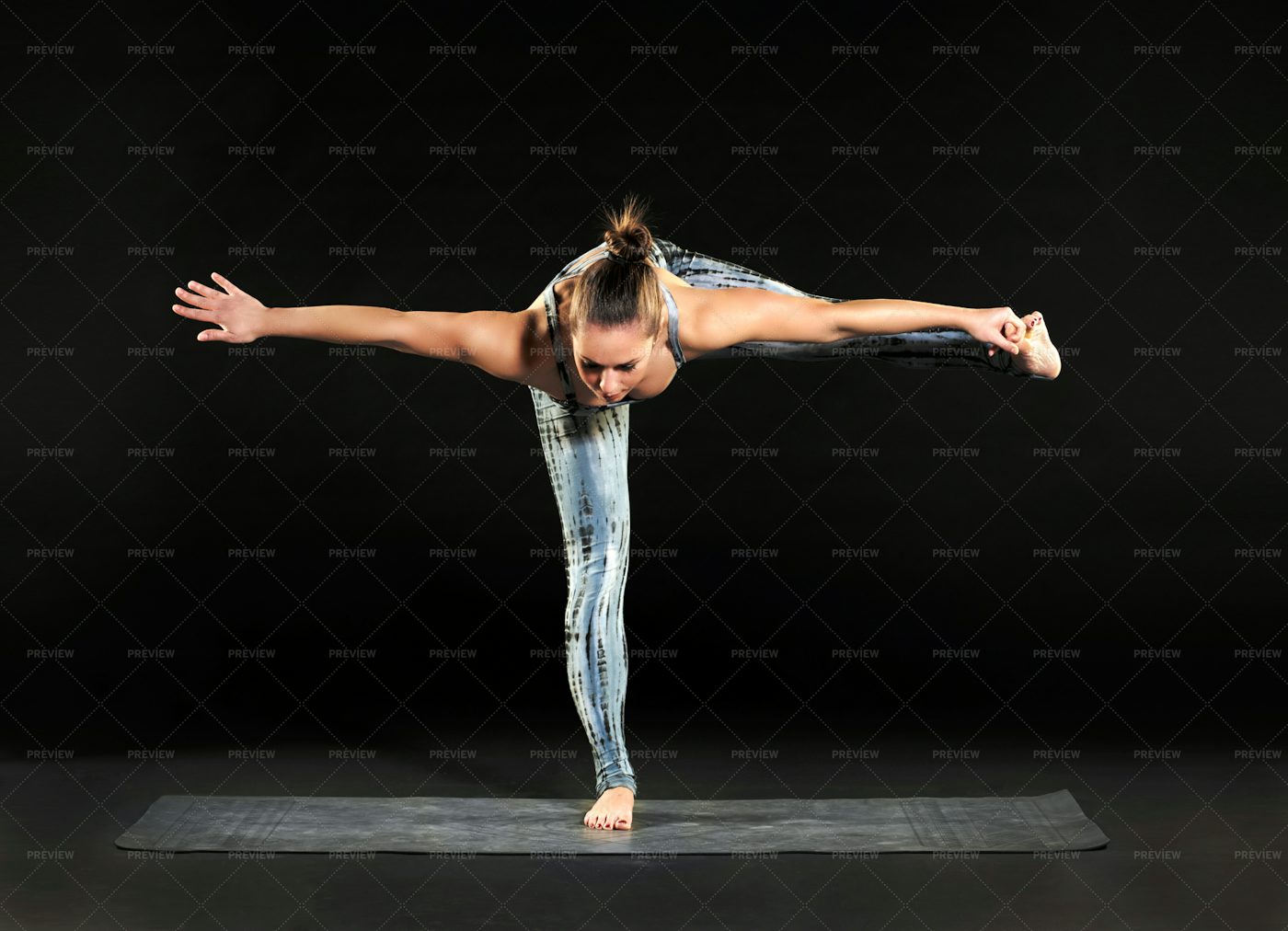 Woman Doing Balancing Exercises: Stock Photos