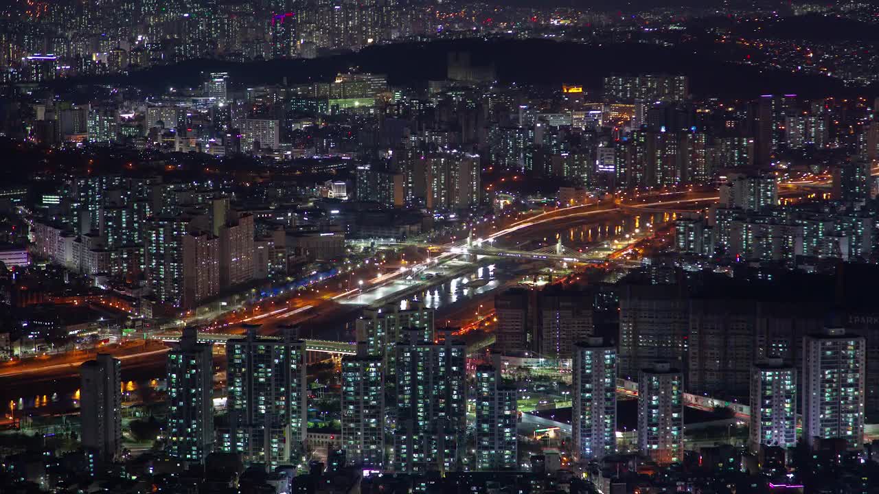 City Lights At Night In Seoul - Stock Video | Motion Array