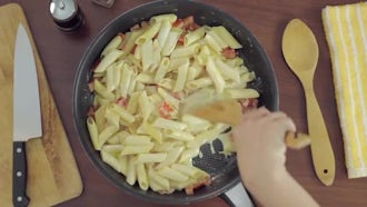 Cooking Pasta With Cream: Stock Video