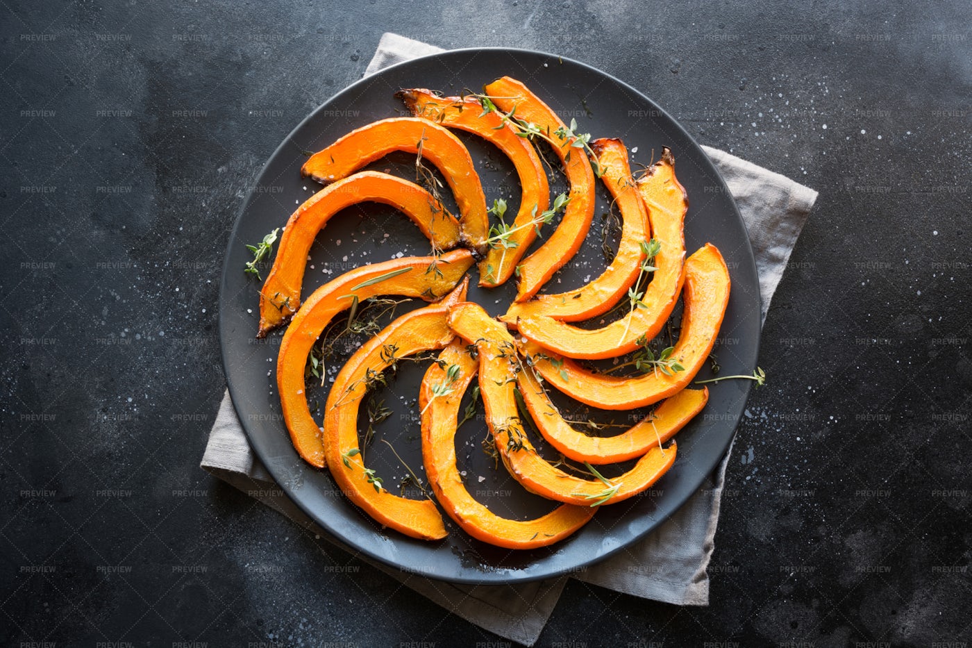 Roasted Pumpkin Slices: Stock Photos