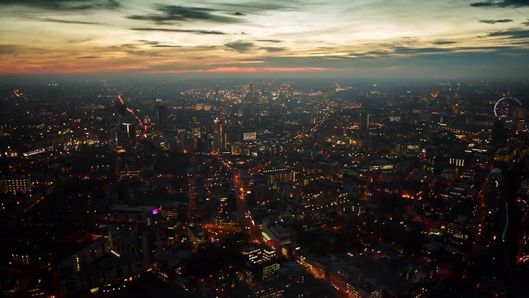 West London Skyline At Sunset: Stock Video
