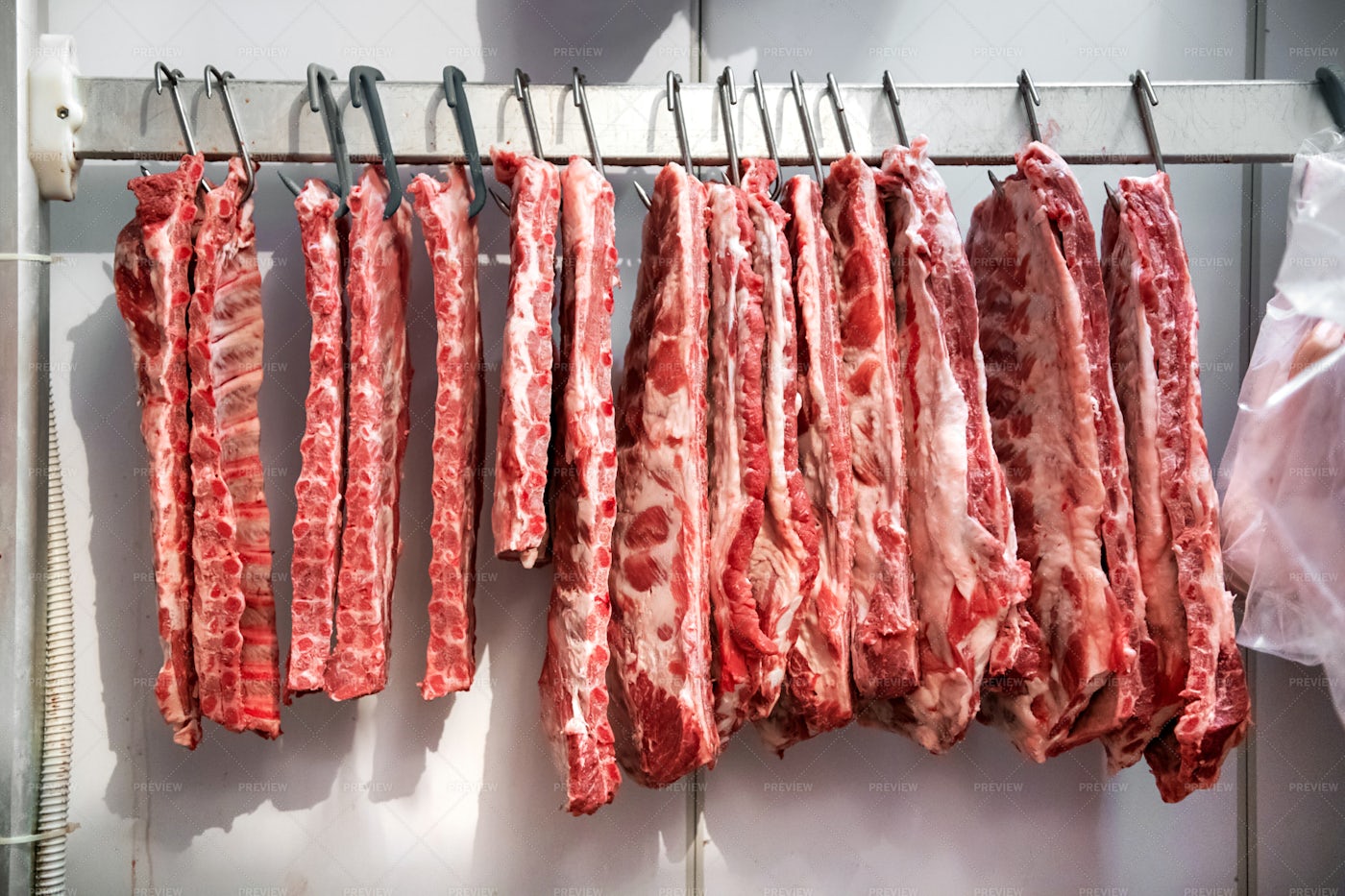 Hanging Pork Ribs: Stock Photos