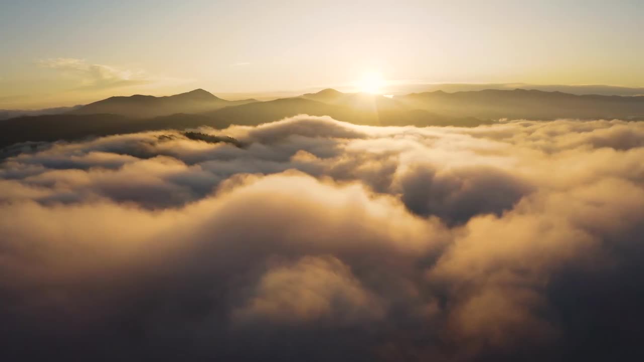 Sunrise Above Clouds Over Mountains Stock Video Motion Array