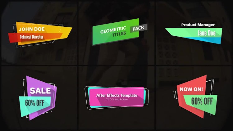Geometric Titles & Lower Thirds: After Effects Templates