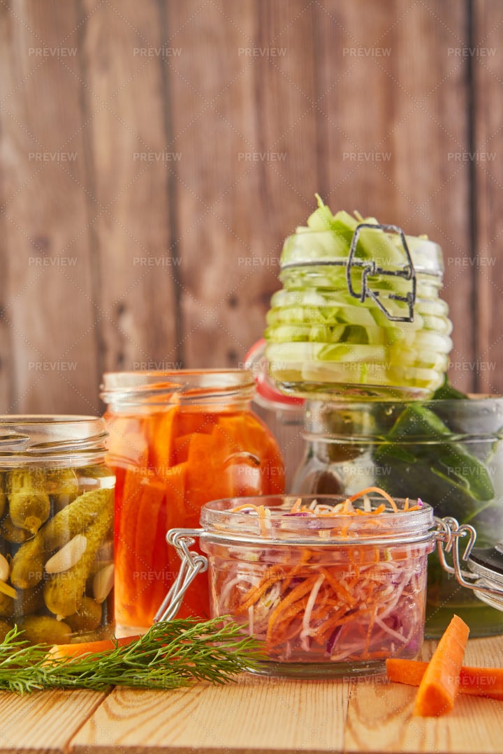 Fermented Crunchy Vegetables: Stock Photos