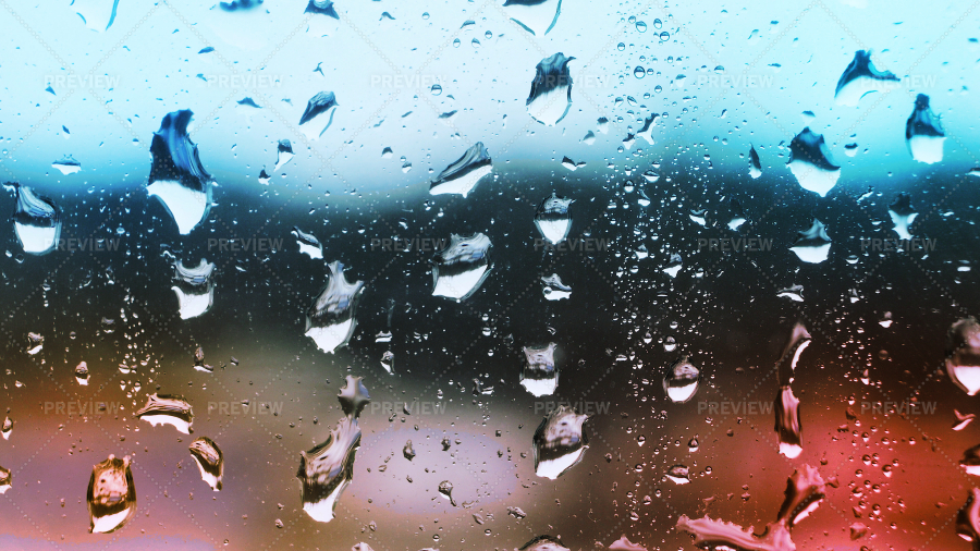 Raindrops On The Window - Stock Photos | Motion Array