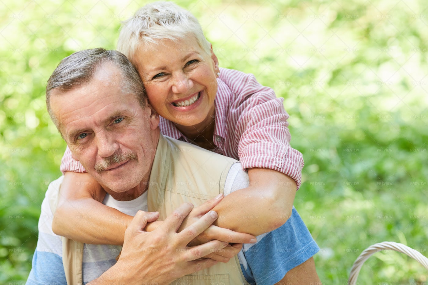 Happy Older Couple Outdoors: Stock Photos