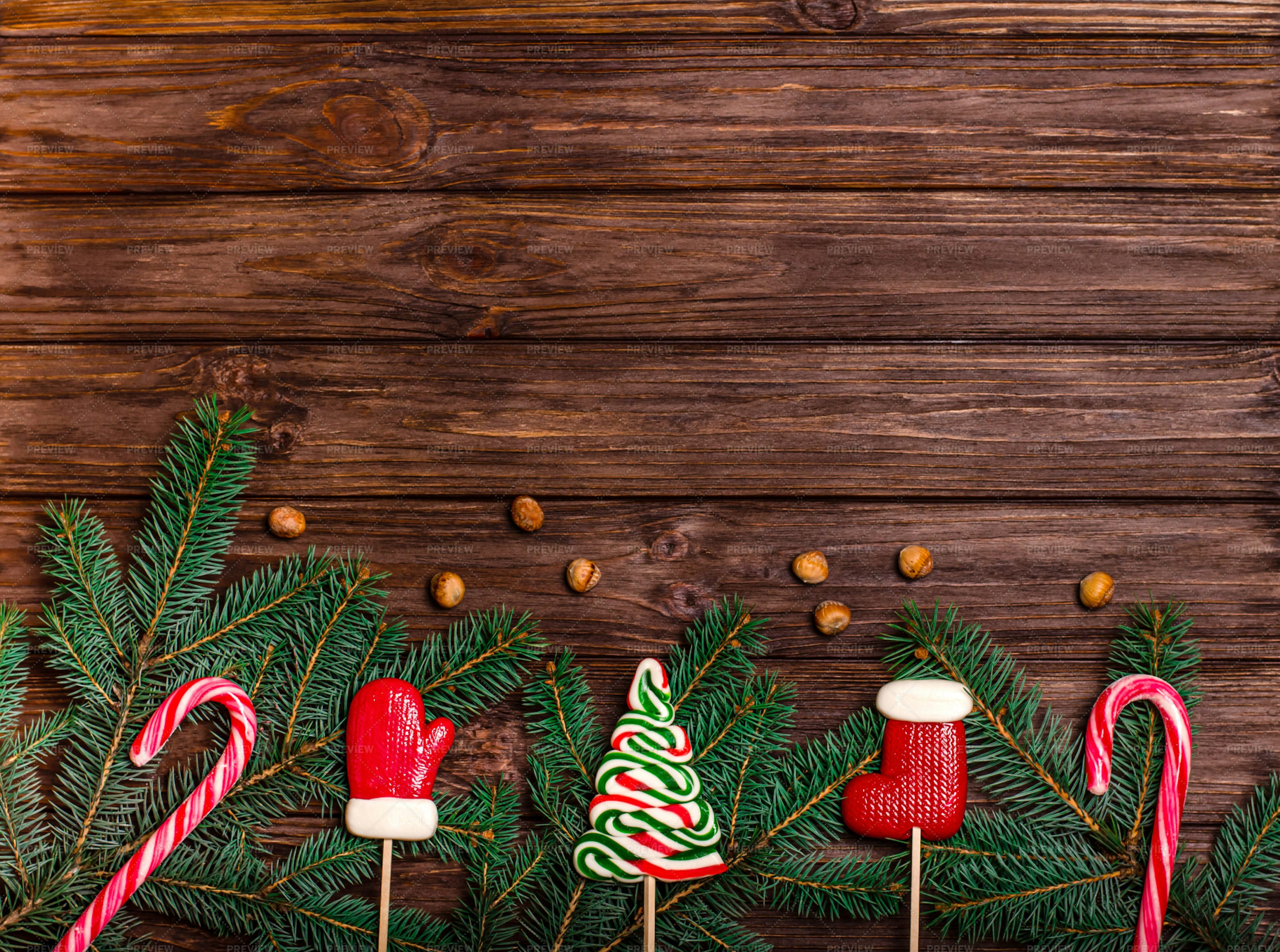 Caramel On Wooden Background - Stock Photos | Motion Array