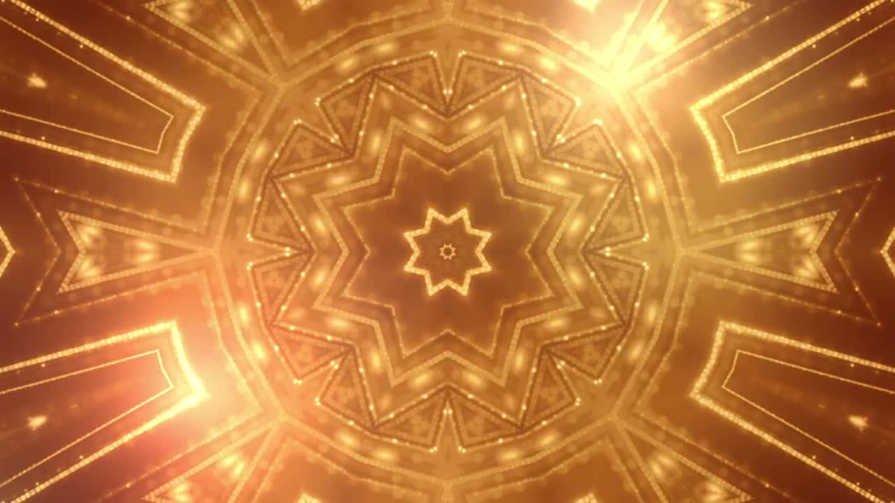 Abstract Gold Kaleidoscope - Stock Motion Graphics 