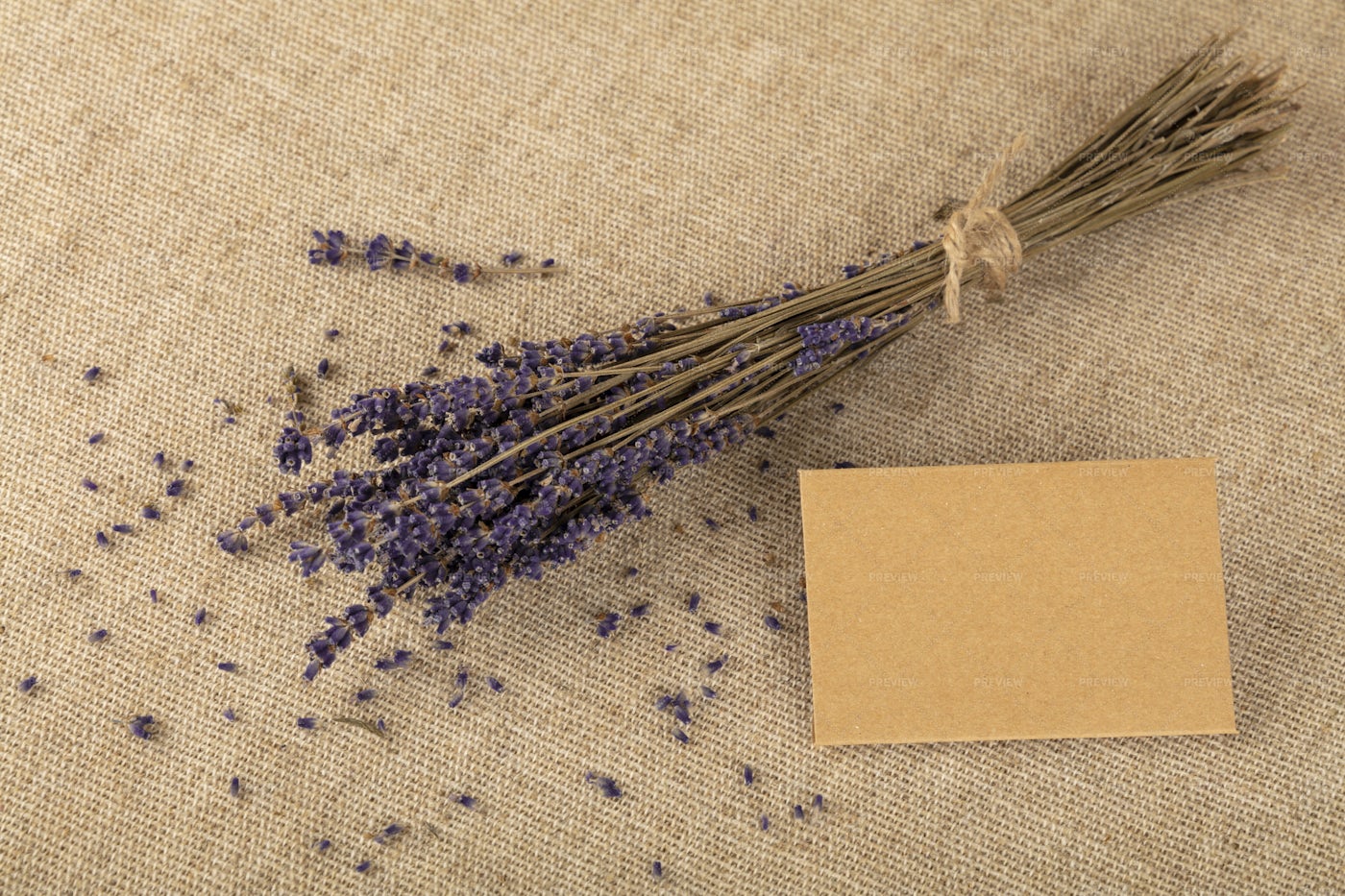 Lavender And Paper Note: Stock Photos