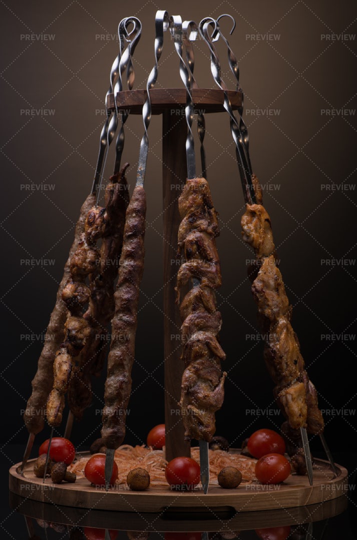 Kebabs And Tomatoes: Stock Photos