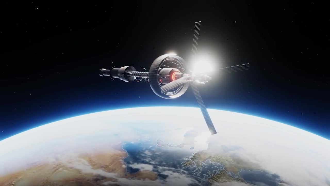 Spaceship Orbiting Earth - Stock Motion Graphics | Motion Array