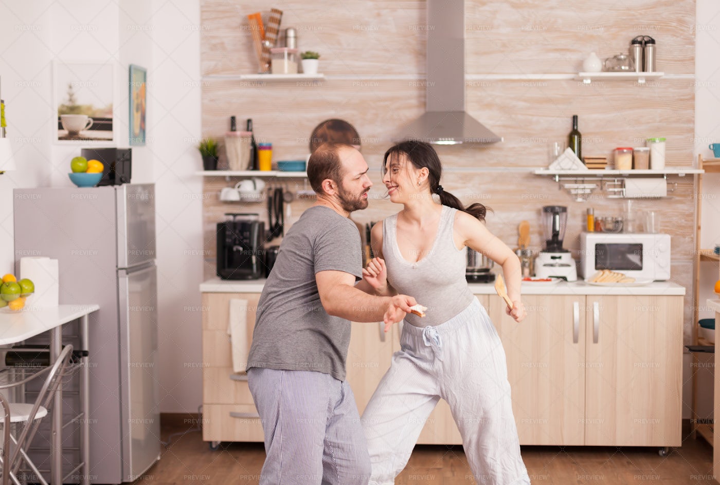 Positive Couple Dancing: Stock Photos