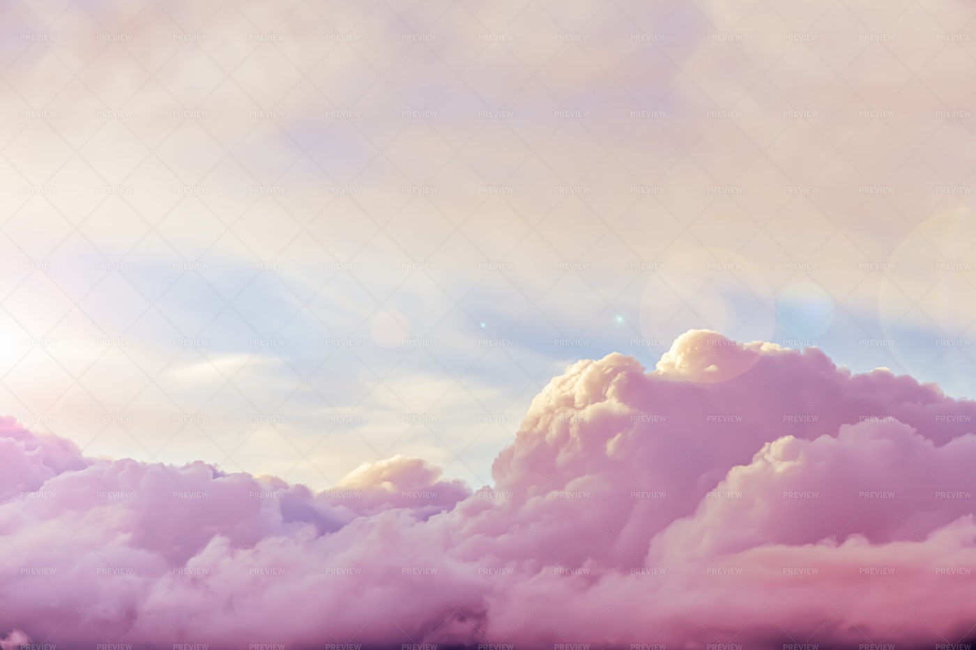Beautiful Pink Clouds At Sunset: Stock Photos