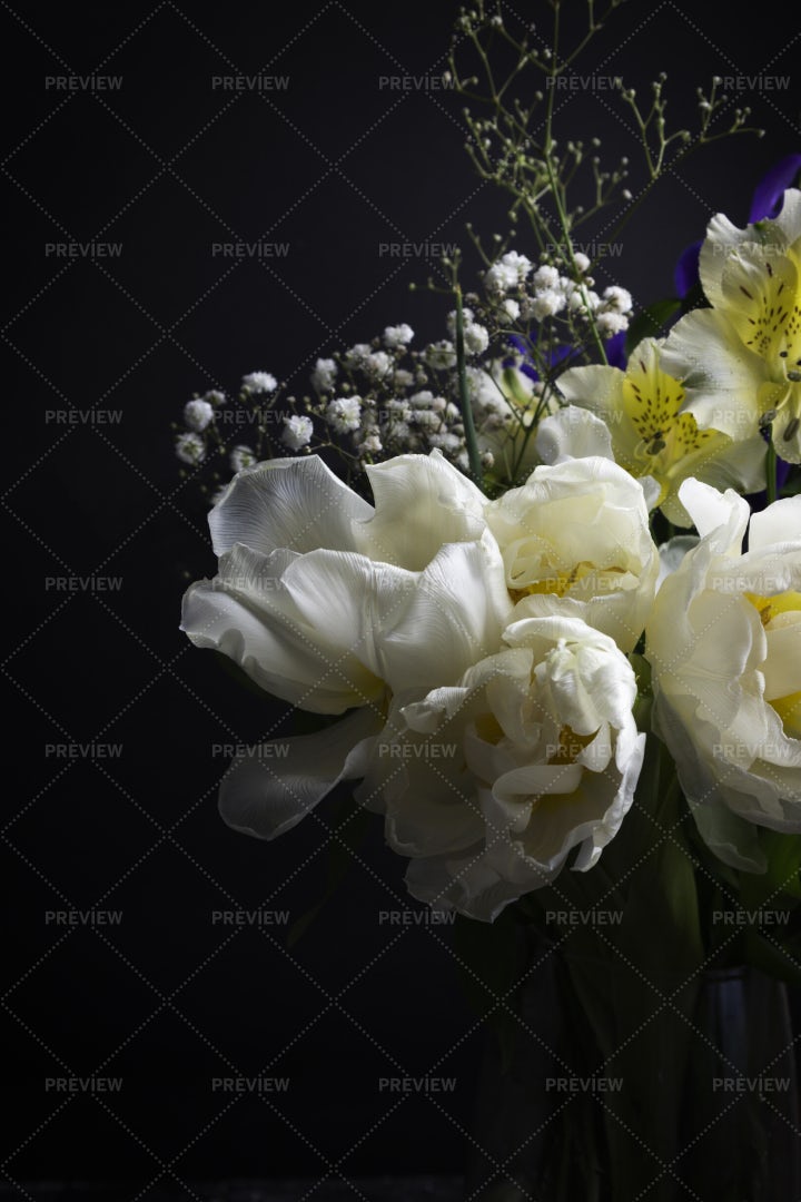 White Flowers In A Vase: Stock Photos