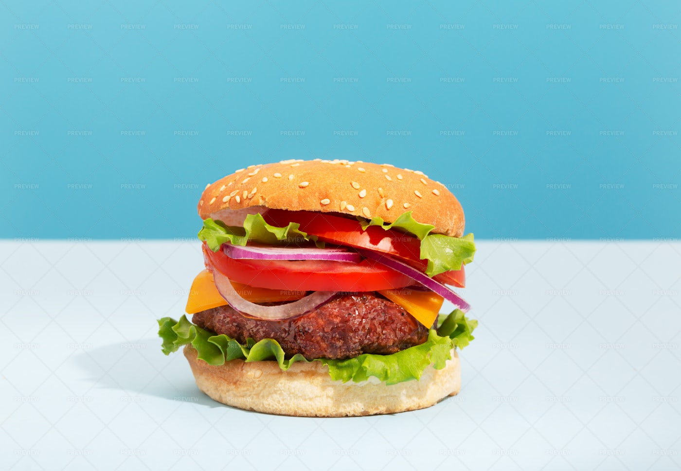 Hamburger In A Bun: Stock Photos