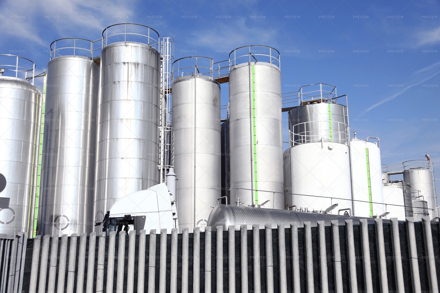Metallic Silos: Stock Photos
