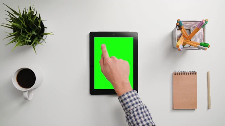 Man Tapping On Tablet Once: Stock Video