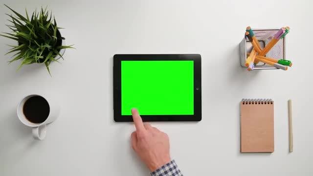 Man Scrolling On His Tablet: Stock Video