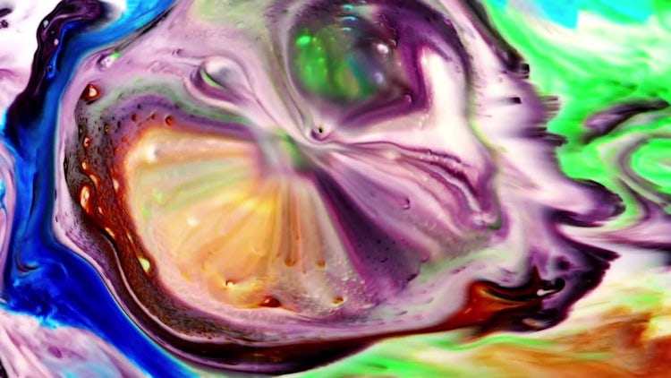 Infinite Color Patterns With Milk : Stock Video