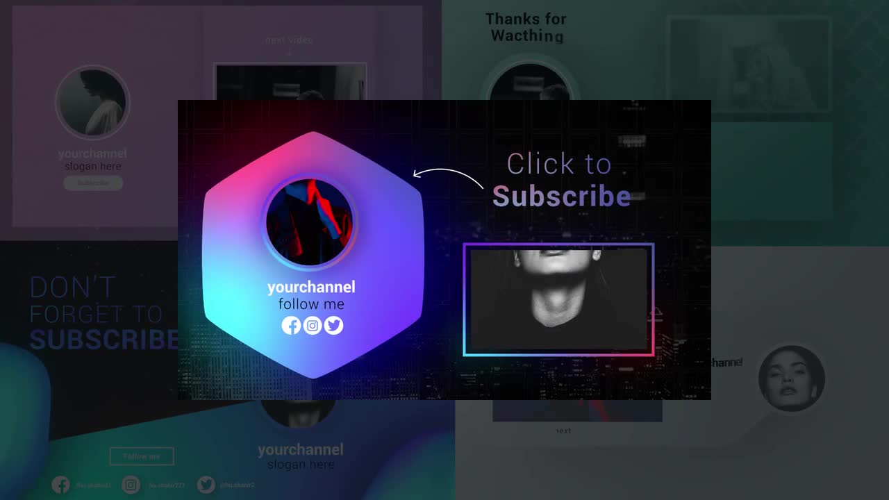 Youtube Endscreens V4 - Motion Graphics Templates | Motion Array