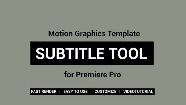 Subtitle Tool: Motion Graphics Templates