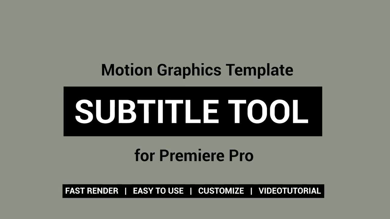 Subtitle Tool - Motion Graphics Templates | Motion Array