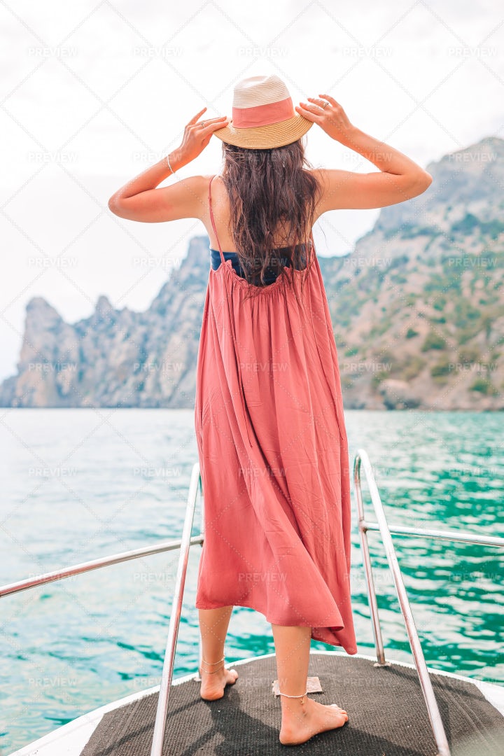 Woman On Boat: Stock Photos