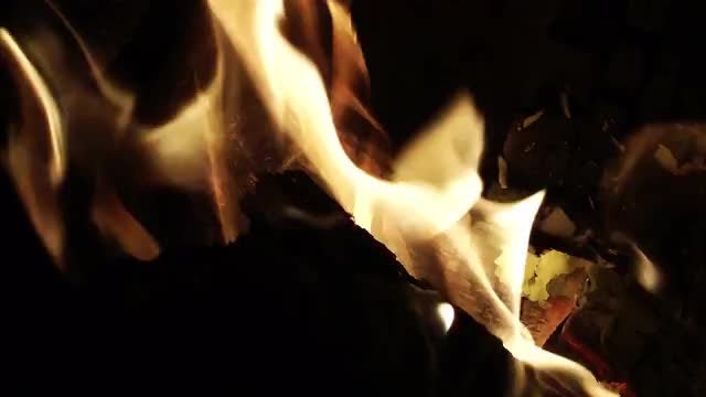 Firewood Burning With Large Flames: Stock Video