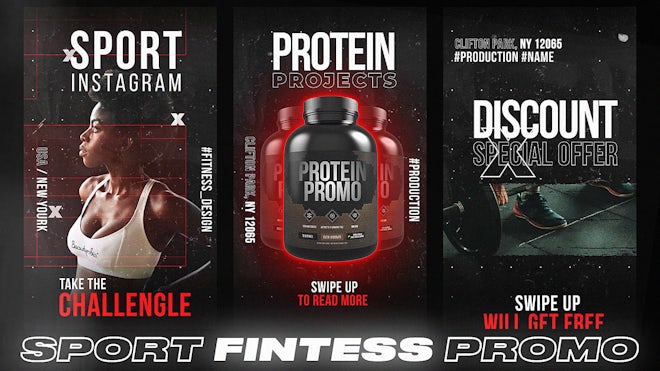 Fitness Sport Stories Motion Array template preview