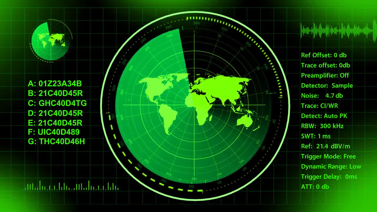 Radar GPS Navigation Screen Loop Stock Motion Graphics Motion Array