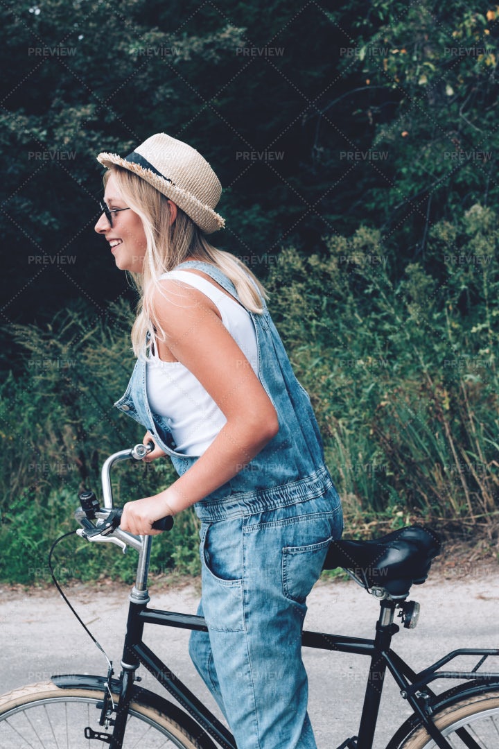 Girl Riding Her Bike: Stock Photos