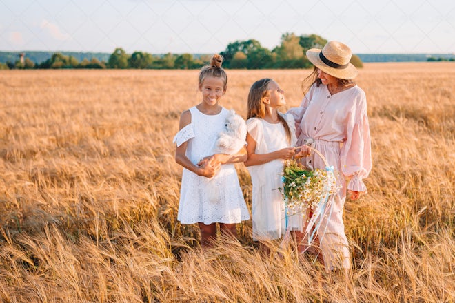 Family In The Wheat Field - Stock Photos | Motion Array